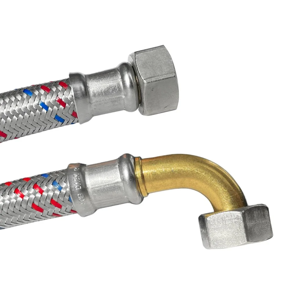 "Panzerschlauch, Edelstahl Panzerschlauch, Flexschlauch, DN13, 3/4 Zoll, Bogen, DVGW image"