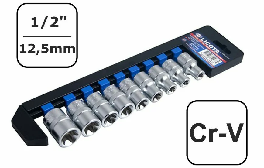 "Innensechskant Nuss Set, E-Profil, 1/2 Zoll, E10-E24, Industrie Nusssatz image"