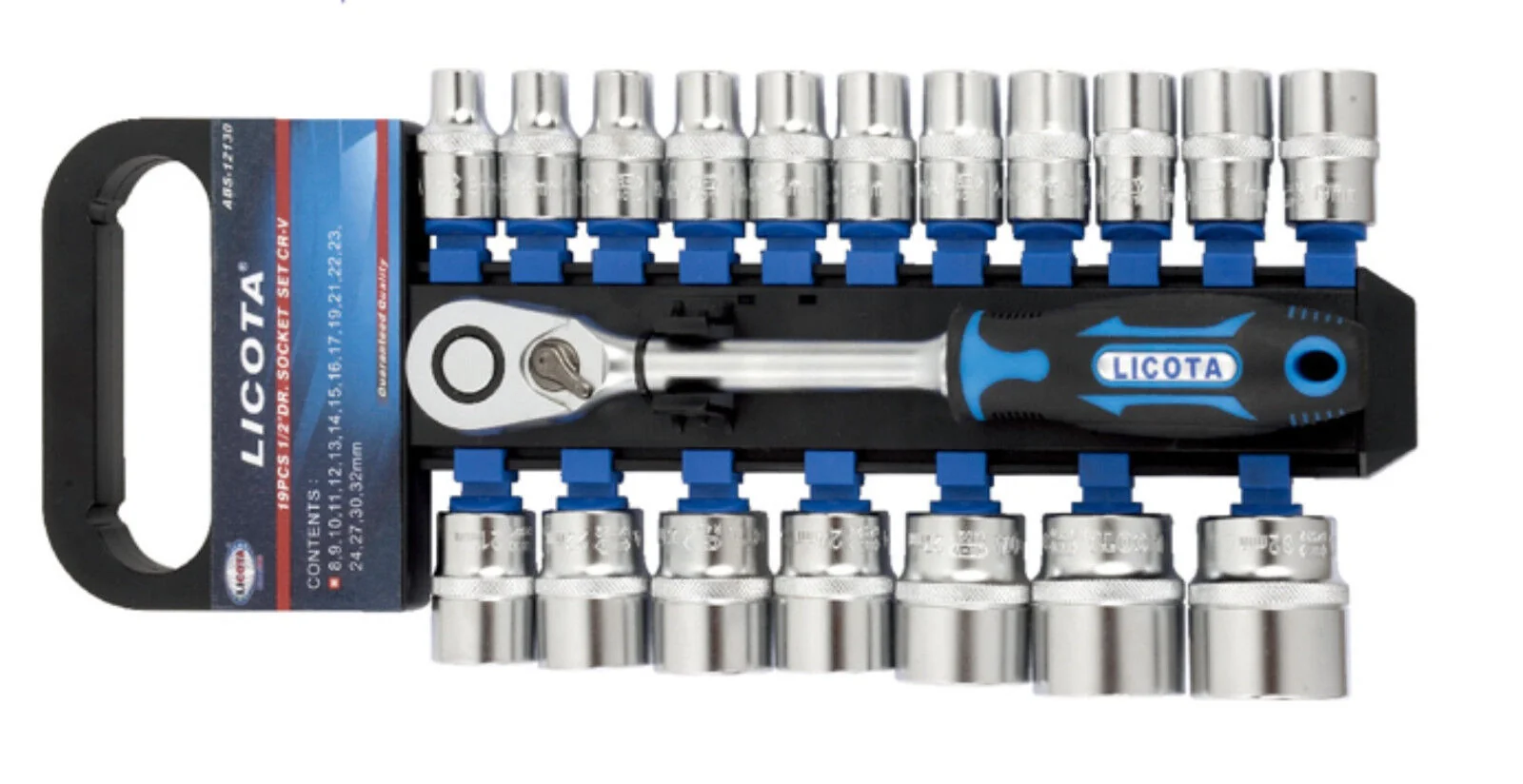 "Steckschlüssel Satz, 1/2 Zoll Nusskasten, 19-teilig, Industrie, Knarre image"