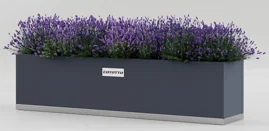 "Balkonkasten Metall 120cm, Stahl, verzinkt, modernes Balkonpflanzgefäß image"