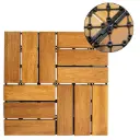 Terrassenfliesen Akazienholz, Mosaik Click, 30x30x2,4 cm, Holzfliesen Terrasse