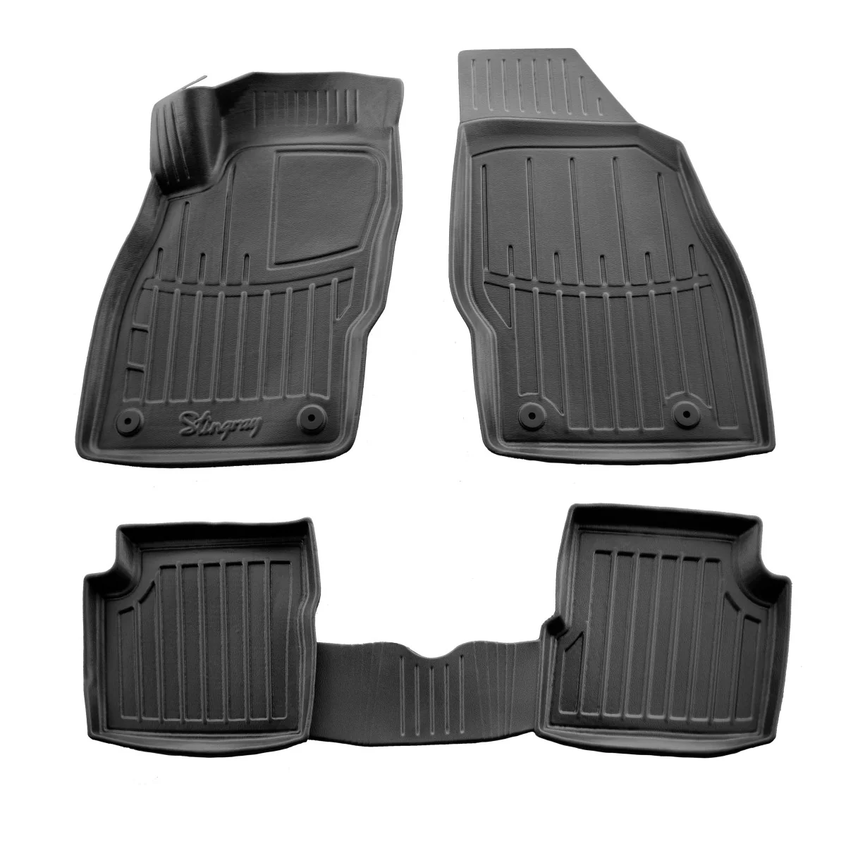 "Gummifußmatten Auto für Opel Corsa E (2014-2019), 3D, passgenaue Autofußmatten, geruchlos image"