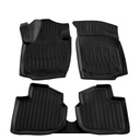 Gummifußmatten Auto für SKODA Rapid (2012-2019), 3D, passgenau, hohem Rand, Polyurethan