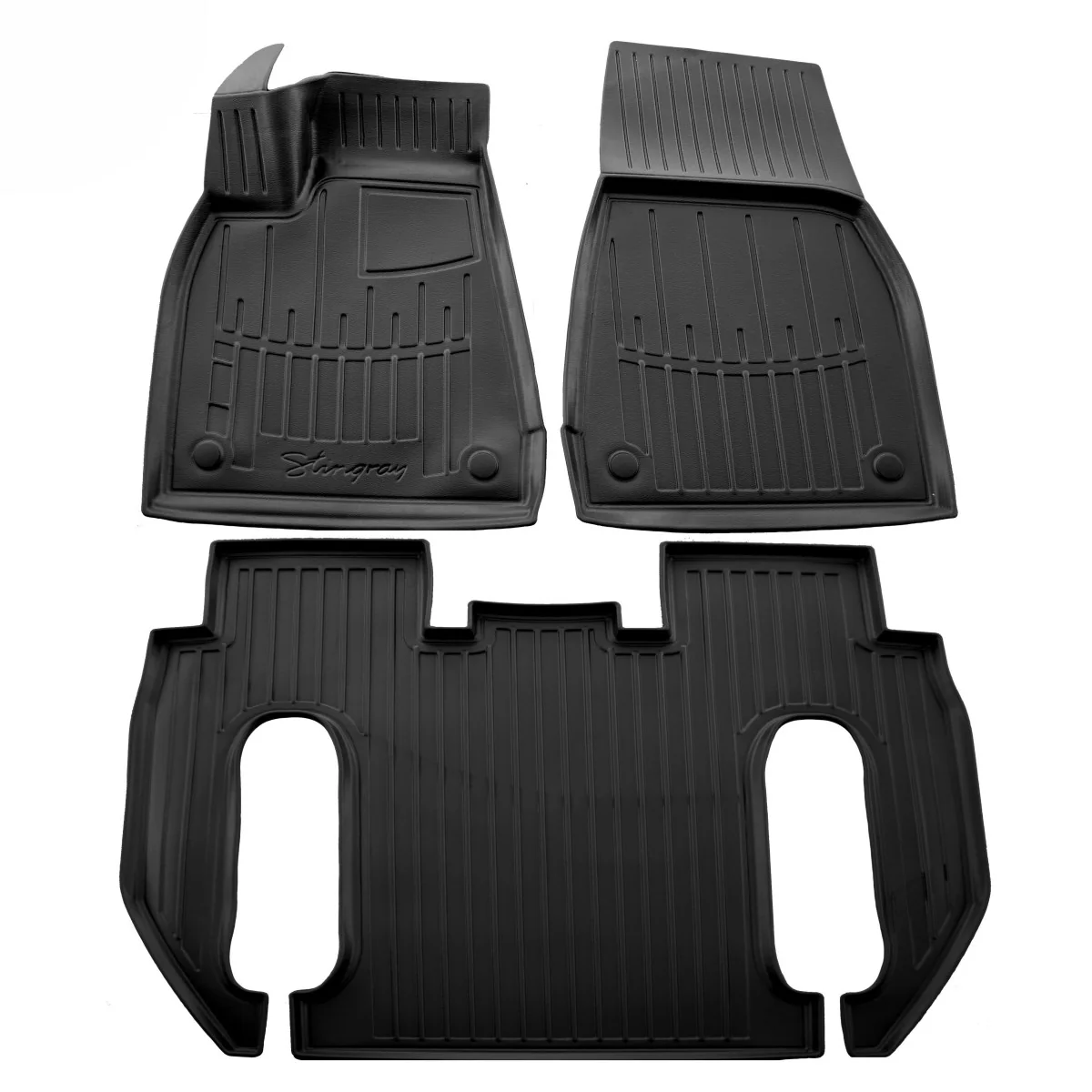 "Fußmatten Auto, Gummifußmatten 3D für TESLA Model X (6 Sitzer) (2015-...), passgenaue Autofußmatten image"