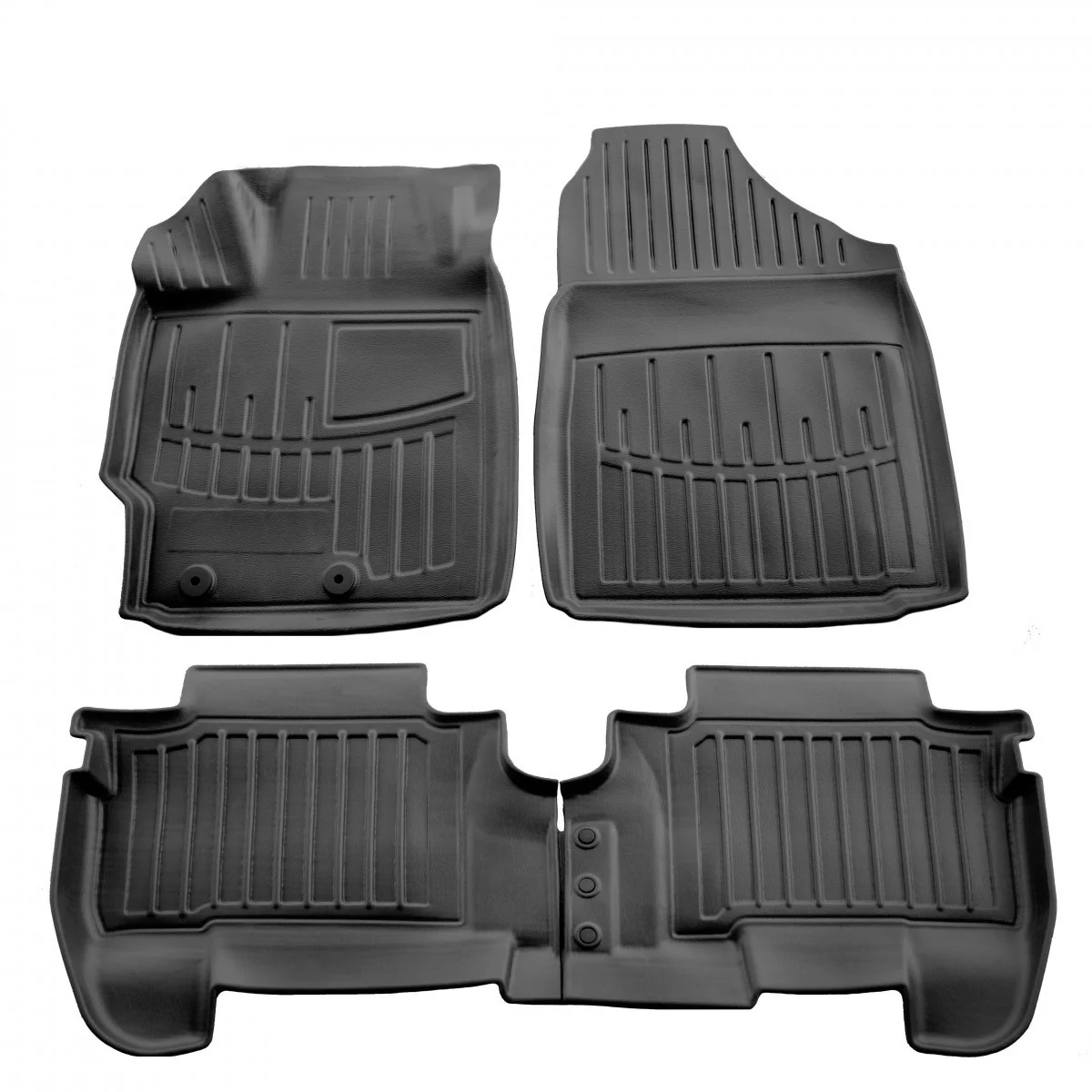 "Gummifußmatten Auto für Toyota Yaris II (XP9) (2006-2011), 3D, passgenau, hohe Ränder image"