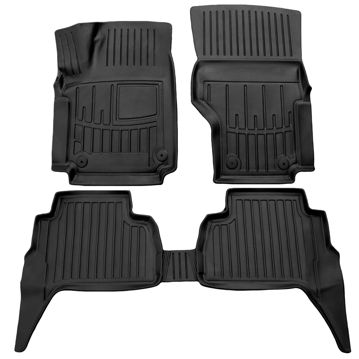 "Fußmatten Auto, 3D Gummimatten passgenau für VOLKSWAGEN Amarok (2010-2022), hochrandig, rutschfest, Polyurethan image"