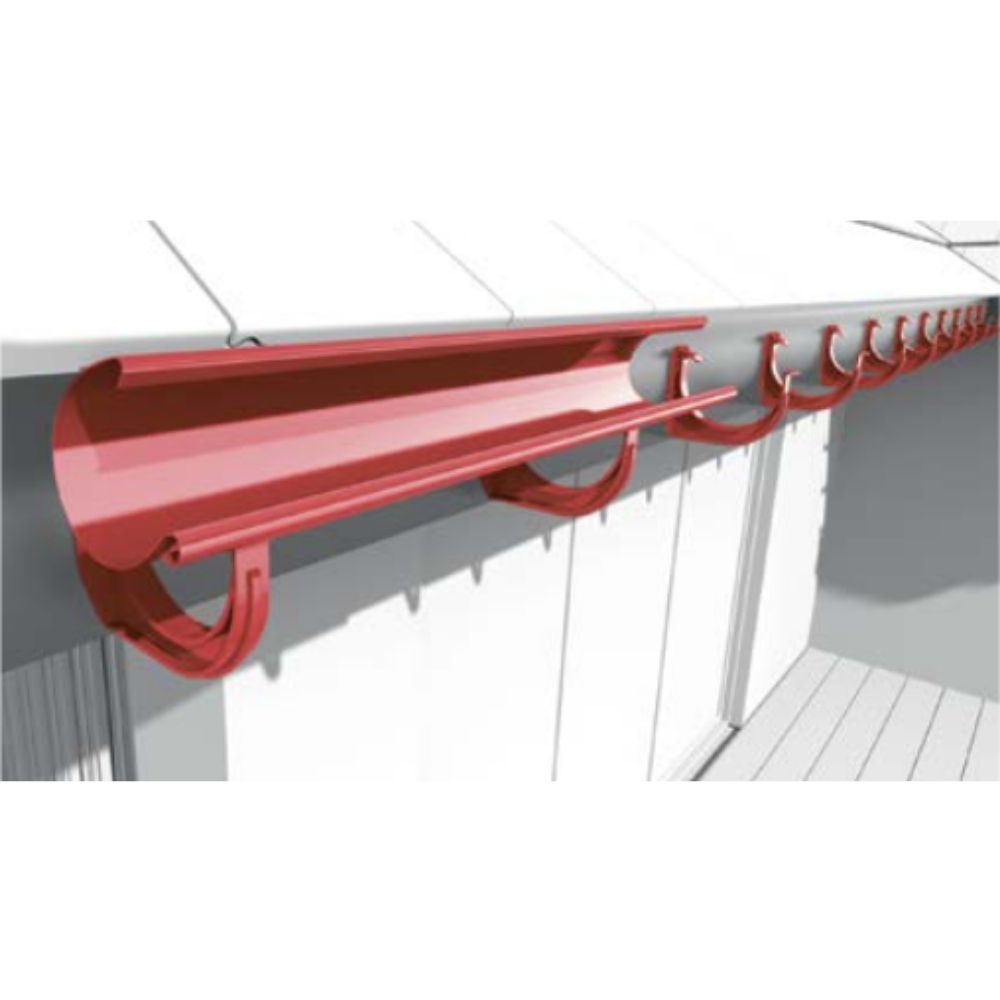 Set Regenrinne 12m braun System 125-7