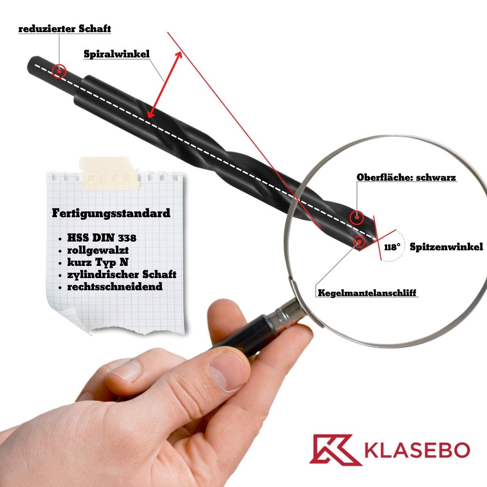 HSS-R Spiralbohrer DIN 338 Ø 19,0mm reduzierter Schaft Ø 13,0mm-3