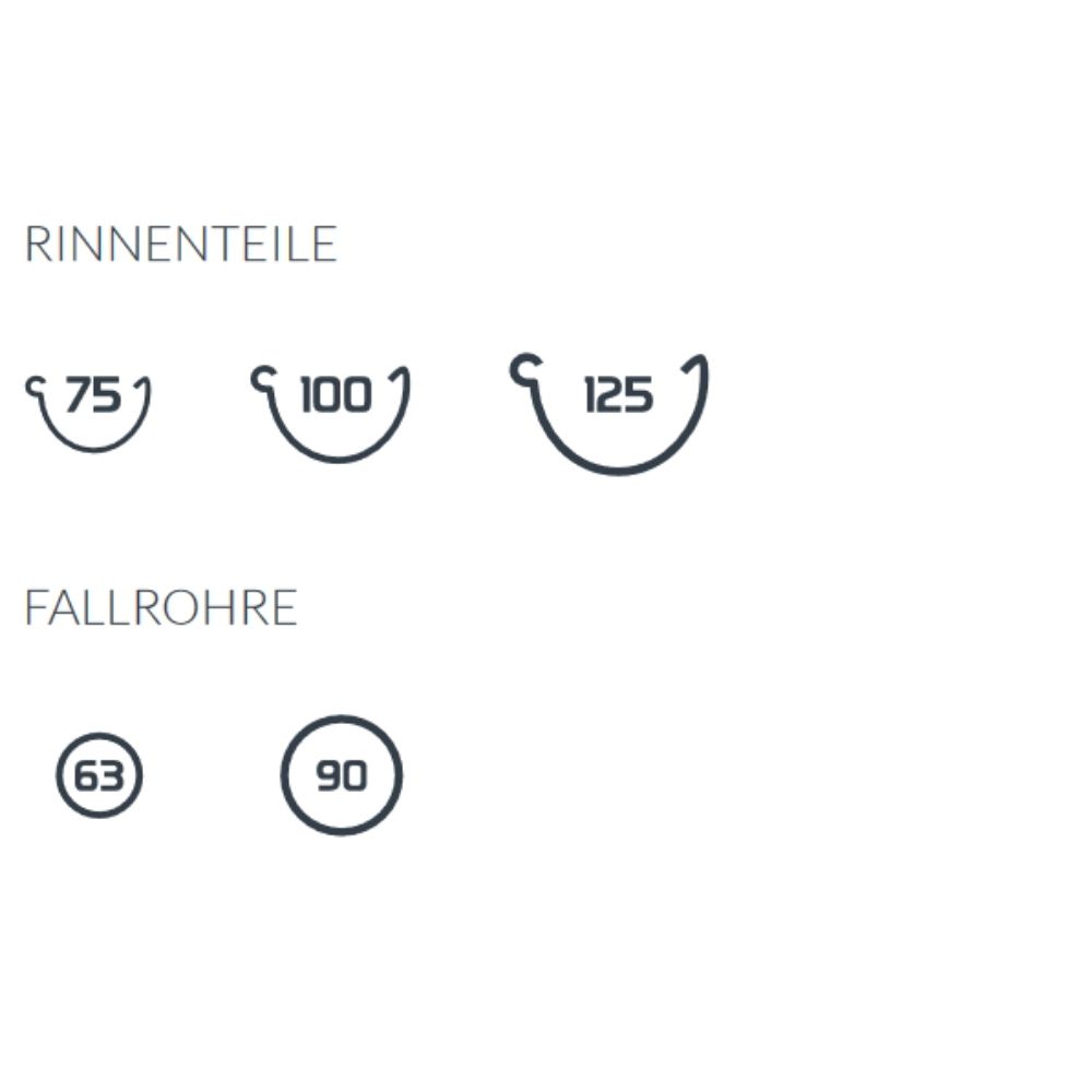 Rinnenkappe links braun System 75-4